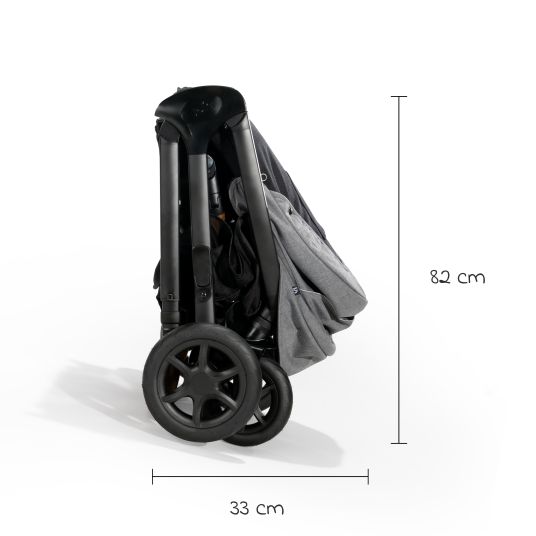 joie 4in1 combi stroller set Finiti up to 22 kg load capacity with reclining position, stroller chain, grasping toy, music box, cuddle cloth - telescopic push bar, sports seat, Ramble XL carrycot, adapter & accessory pack - Signature - Carbon