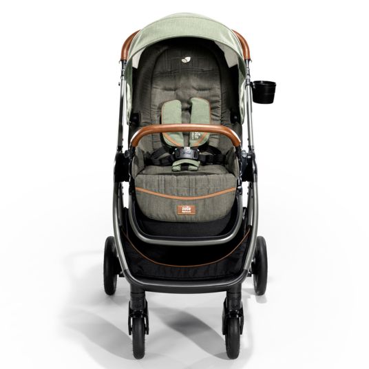 joie 4in1 Kombi-Kinderwagen-Set Finiti bis 22 kg belastbar mit Liegeposition, Kinderwagenkette, Greifling, Spieluhr - Teleskopschieber, Sportsitz, Babywanne Ramble XL, Babyschale, Adapter & Zubehörpaket - Signature - Pine