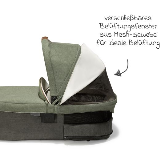 joie 4in1 Kombi-Kinderwagen-Set Finiti bis 22 kg belastbar mit Liegeposition, Kinderwagenkette, Greifling, Spieluhr, Schmusetuch - Teleskopschieber, Sportsitz, Babywanne Ramble XL, Adapter & Zubehörpaket - Signature - Pine