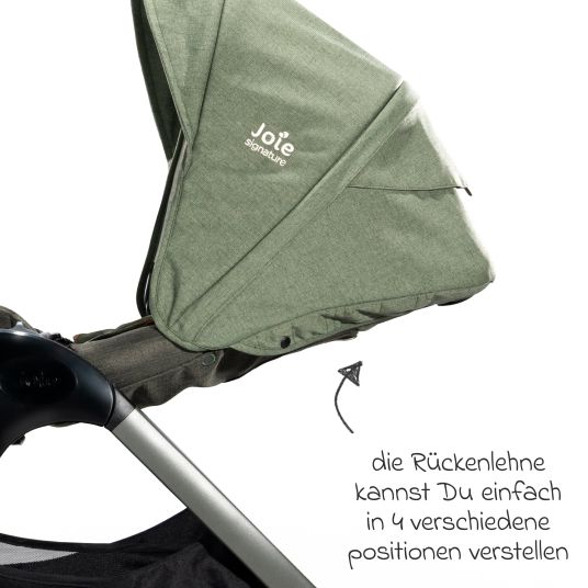 joie 4in1 Kombi-Kinderwagen-Set Finiti bis 22 kg belastbar mit Liegeposition, Kinderwagenkette, Greifling, Spieluhr - Teleskopschieber, Sportsitz, Babywanne Ramble XL, Babyschale, Adapter & Zubehörpaket - Signature - Pine