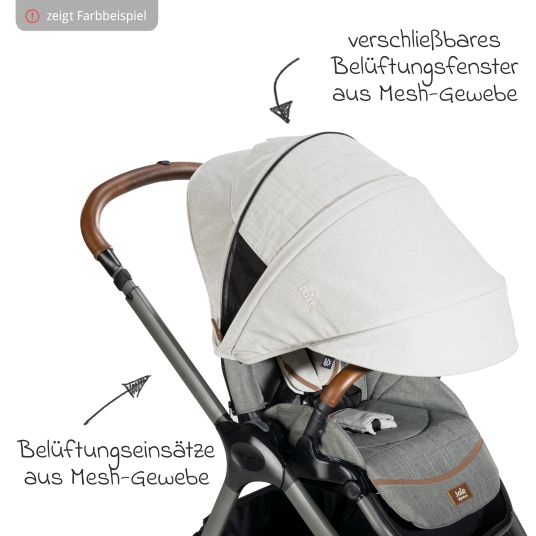 joie 4in1 Kombi-Kinderwagen-Set Finiti bis 22 kg belastbar mit Liegeposition, Kinderwagenkette, Greifling, Spieluhr, Schmusetuch - Teleskopschieber, Sportsitz, Babywanne Ramble XL, Adapter & Zubehörpaket - Signature - Pine