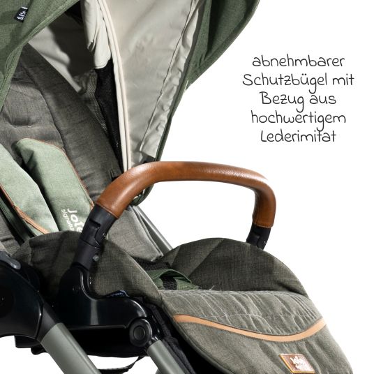 joie 4in1 Kombi-Kinderwagen-Set Finiti bis 22 kg belastbar mit Liegeposition, Kinderwagenkette, Greifling, Spieluhr - Teleskopschieber, Sportsitz, Babywanne Ramble XL, Babyschale, Adapter & Zubehörpaket - Signature - Pine