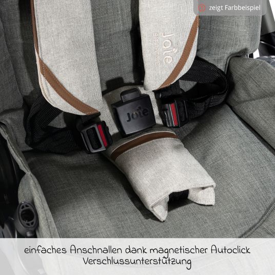 joie 4in1 Kombi-Kinderwagen-Set Finiti bis 22 kg belastbar mit Liegeposition, Kinderwagenkette, Greifling, Spieluhr - Teleskopschieber, Sportsitz, Babywanne Ramble XL, Babyschale, Adapter & Zubehörpaket - Signature - Pine