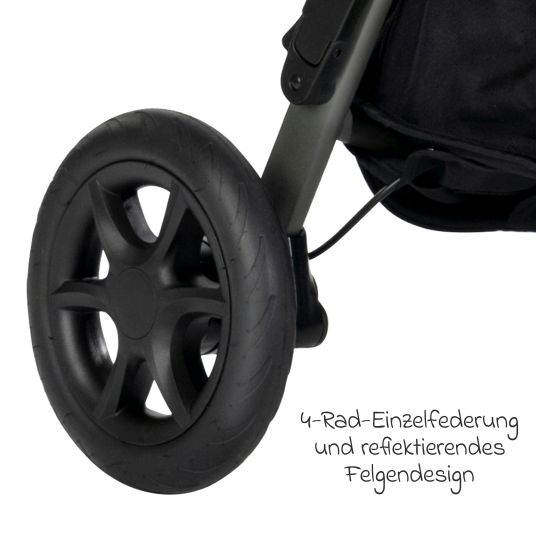 joie 4in1 Kombi-Kinderwagen-Set Finiti bis 22 kg belastbar mit Liegeposition, Kinderwagenkette, Greifling, Spieluhr, Schmusetuch - Teleskopschieber, Sportsitz, Babywanne Ramble XL, Adapter & Zubehörpaket - Signature - Pine