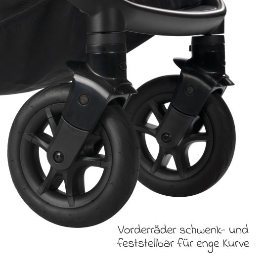 joie 4in1 Kombi-Kinderwagen-Set Finiti bis 22 kg belastbar mit Liegeposition, Kinderwagenkette, Greifling, Spieluhr, Schmusetuch - Teleskopschieber, Sportsitz, Babywanne Ramble XL, Adapter & Zubehörpaket - Signature - Pine