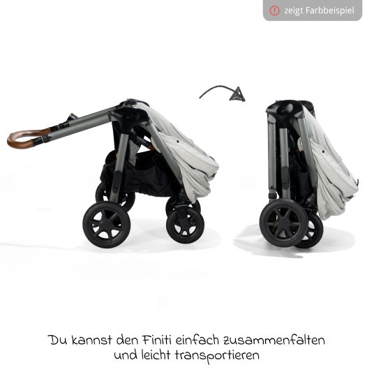 joie 4in1 Kombi-Kinderwagen-Set Finiti bis 22 kg belastbar mit Liegeposition, Kinderwagenkette, Greifling, Spieluhr - Teleskopschieber, Sportsitz, Babywanne Ramble XL, Babyschale, Adapter & Zubehörpaket - Signature - Pine