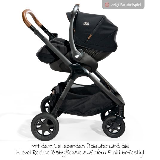 joie 4in1 Kombi-Kinderwagen-Set Finiti bis 22 kg belastbar mit Liegeposition, Kinderwagenkette, Greifling, Spieluhr, Schmusetuch - Teleskopschieber, Sportsitz, Babywanne Ramble XL, Adapter & Zubehörpaket - Signature - Pine