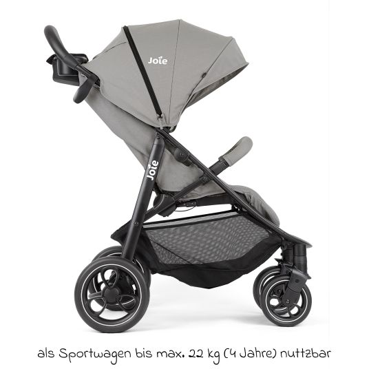 joie Set passeggino Litetrax 4in1 con capacità di carico fino a 22 kg con pneumatici, navicella Ramble, seggiolino auto Pebble Pro, base Isofix, trapezio attività, peluche, gioco da afferrare, adattatore e pacchetto accessori - Pebble