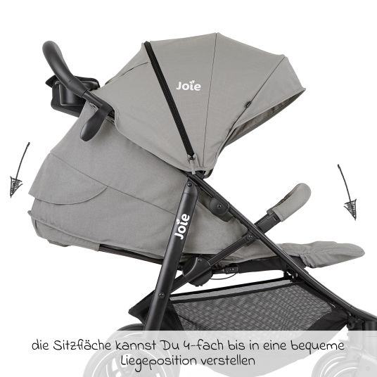 joie Set passeggino Litetrax 4in1 con capacità di carico fino a 22 kg con pneumatici, navicella Ramble, seggiolino auto Pebble Pro, base Isofix, trapezio attività, peluche, gioco da afferrare, adattatore e pacchetto accessori - Pebble