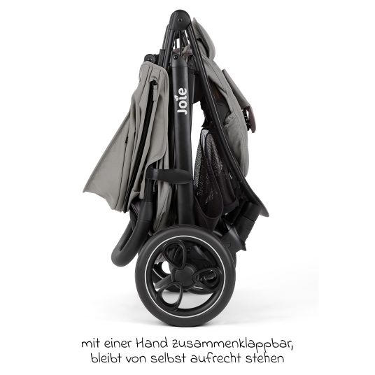 joie Set passeggino Litetrax 4in1 con capacità di carico fino a 22 kg con pneumatici, navicella Ramble, seggiolino auto Pebble Pro, base Isofix, trapezio attività, peluche, gioco da afferrare, adattatore e pacchetto accessori - Pebble