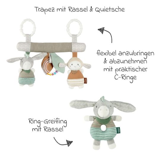 joie 4in1 Kombi-Kinderwagen-Set Litetrax bis 22 kg belastbar mit Luftreifen, Babywanne Ramble, Babyschale Pebble Pro, Isofix-Basis, Activity-Trapez, Schmusetuch, Greifling, Adapter & Zubehörpaket - Shale