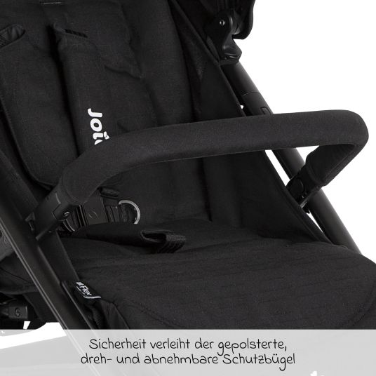 joie Set passeggino Litetrax 4in1 con capacità di carico fino a 22 kg con pneumatici, navicella Ramble, seggiolino auto Pebble Pro, base Isofix, trapezio attività, peluche, gioco da afferrare, adattatore e pacchetto accessori - Shale