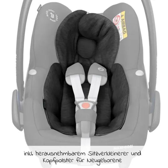 joie 4in1 Kombi-Kinderwagen-Set Litetrax bis 22 kg belastbar mit Luftreifen, Babywanne Ramble, Babyschale Pebble Pro, Isofix-Basis, Activity-Trapez, Schmusetuch, Greifling, Adapter & Zubehörpaket - Shale