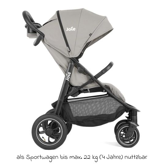 joie Set passeggino 4in1 Litetrax Pro Air fino a 22 kg di portata con pneumatici, navicella Ramble, seggiolino auto Pebble Pro, base Isofix, imbracatura per attività, peluche, gioco da afferrare, adattatore e pacchetto accessori - Pebble