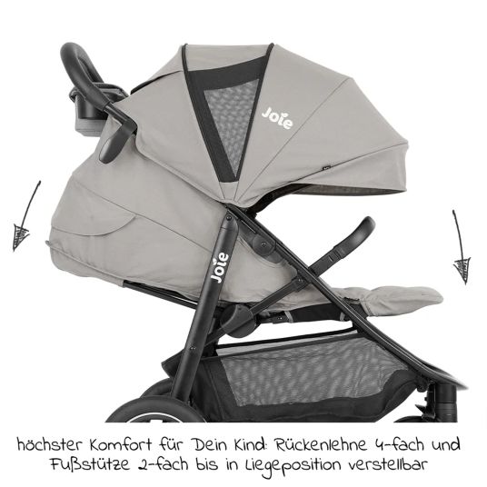 joie Set passeggino 4in1 Litetrax Pro Air fino a 22 kg di portata con pneumatici, navicella Ramble, seggiolino auto Pebble Pro, base Isofix, imbracatura per attività, peluche, gioco da afferrare, adattatore e pacchetto accessori - Pebble