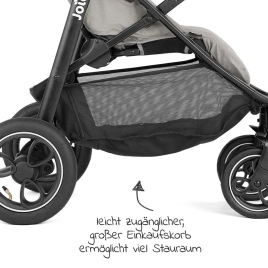 joie Set passeggino 4in1 Litetrax Pro Air fino a 22 kg di portata con pneumatici, navicella Ramble, seggiolino auto Pebble Pro, base Isofix, imbracatura per attività, peluche, gioco da afferrare, adattatore e pacchetto accessori - Pebble