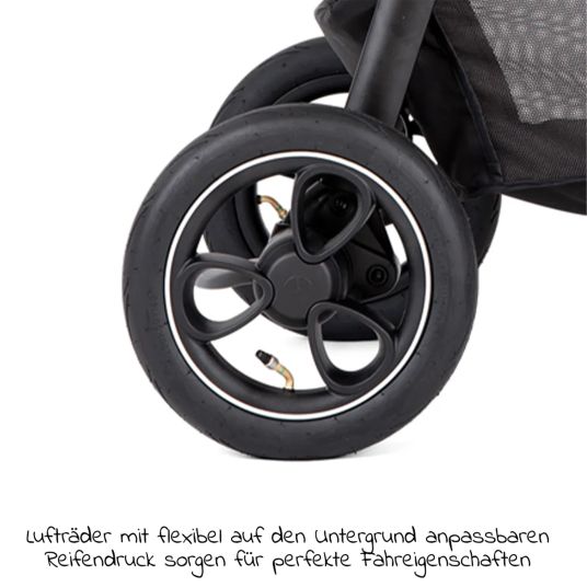 joie 4in1 Kombi-Kinderwagen-Set Litetrax Pro Air bis 22 kg belastbar mit Luftreifen, Babywanne Ramble, Babyschale Pebble Pro, Isofix-Basis, Activity-Trapez, Schmusetuch, Greifling, Adapter & Zubehörpaket - Rosemary