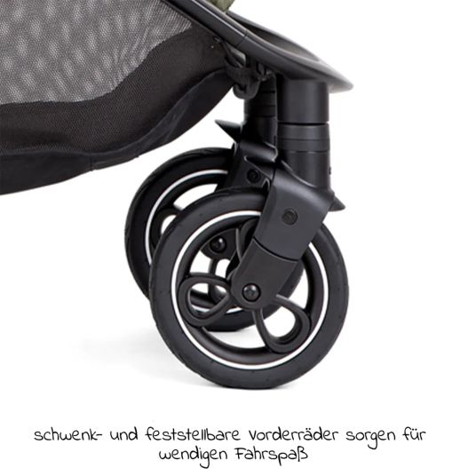 joie 4in1 Kombi-Kinderwagen-Set Litetrax Pro Air bis 22 kg belastbar mit Luftreifen, Babywanne Ramble, Babyschale Pebble Pro, Isofix-Basis, Activity-Trapez, Schmusetuch, Greifling, Adapter & Zubehörpaket - Rosemary