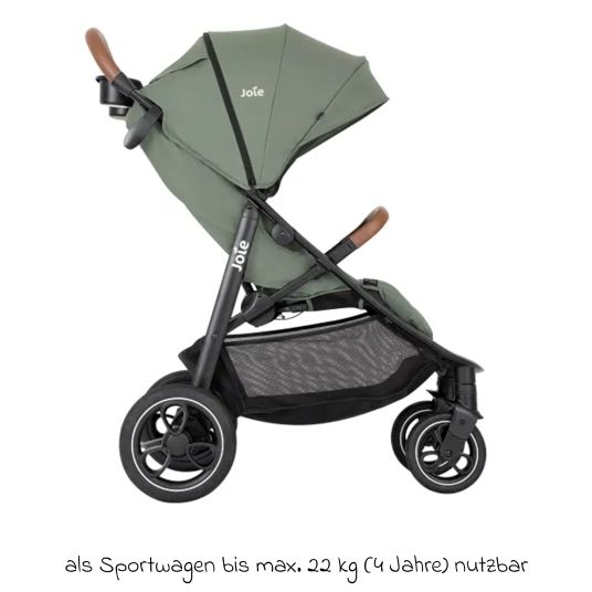 joie Set passeggino Litetrax Pro 4in1 con capacità di carico fino a 22 kg con pneumatici, navicella Ramble, seggiolino auto Pebble Pro, base Isofix, trapezio attività, peluche, gioco da afferrare, adattatore e pacchetto accessori - Laurel