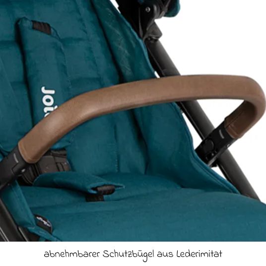 joie Set passeggino Litetrax Pro 4in1 con capacità di carico fino a 22 kg con pneumatici, navicella Ramble, seggiolino auto Pebble Pro, base Isofix, trapezio attività, peluche, gioco da afferrare, adattatore e pacchetto accessori - Peacock