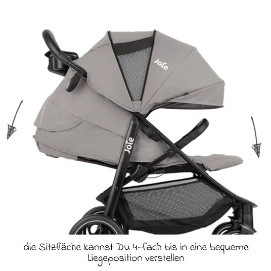 joie Set passeggino Litetrax Pro 4in1 con capacità di carico fino a 22 kg con pneumatici, navicella Ramble, seggiolino auto Pebble Pro, base Isofix, imbracatura per attività, peluche, gioco da afferrare, adattatore e pacchetto accessori - Pebble