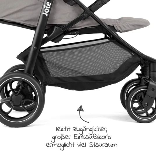 joie Set passeggino Litetrax Pro 4in1 con capacità di carico fino a 22 kg con pneumatici, navicella Ramble, seggiolino auto Pebble Pro, base Isofix, imbracatura per attività, peluche, gioco da afferrare, adattatore e pacchetto accessori - Pebble