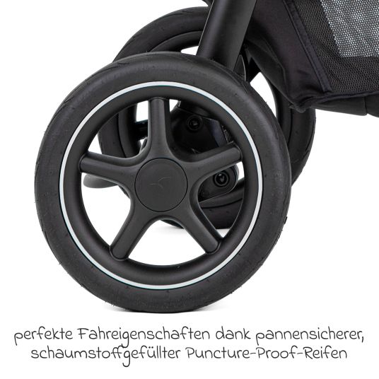 joie Set passeggino 4in1 Mytrax Pro fino a 22 kg di portata con pneumatici, navicella Ramble, seggiolino auto Pebble Pro, base Isofix, trapezio attività, peluche, gioco da afferrare, adattatore e pacchetto accessori - Blueberry