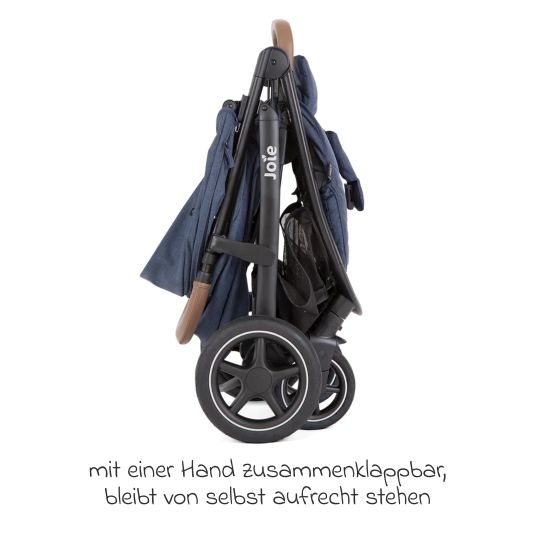 joie Set passeggino 4in1 Mytrax Pro fino a 22 kg di portata con pneumatici, navicella Ramble, seggiolino auto Pebble Pro, base Isofix, trapezio attività, peluche, gioco da afferrare, adattatore e pacchetto accessori - Blueberry