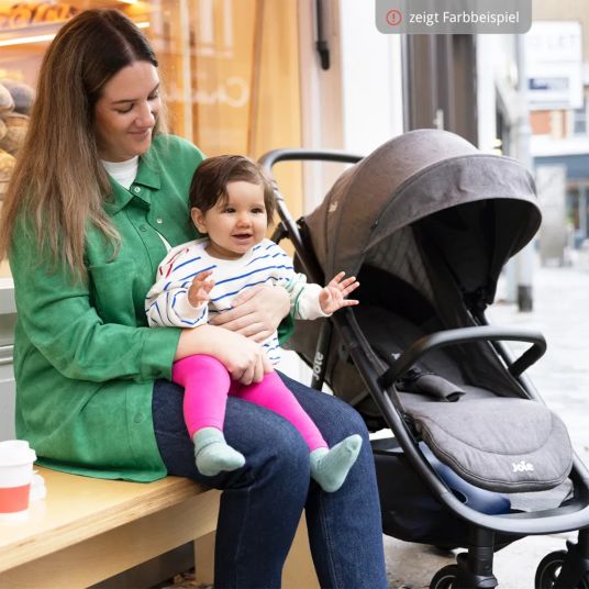 joie Set passeggino 4in1 Mytrax Pro fino a 22 kg di portata con pneumatici, navicella Ramble, seggiolino auto Pebble Pro, base Isofix, trapezio attività, peluche, gioco da afferrare, adattatore e pacchetto accessori - Blueberry