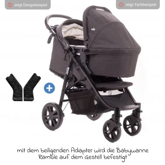 joie 4in1 Kombi-Kinderwagen-Set Mytrax Pro bis 22 kg belastbar mit Babywanne Ramble, Babyschale Pebble Pro, Isofix-Basis, Activity-Trapez, Schmusetuch, Greifling, Adapter & Zubehörpaket - Cycle Collection - Shell Gray