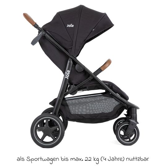 joie 4in1 Kombi-Kinderwagen-Set Mytrax Pro bis 22 kg belastbar mit Babywanne Ramble, Babyschale Pebble Pro, Isofix-Basis, Activity-Trapez, Schmusetuch, Greifling, Adapter & Zubehörpaket - Shale