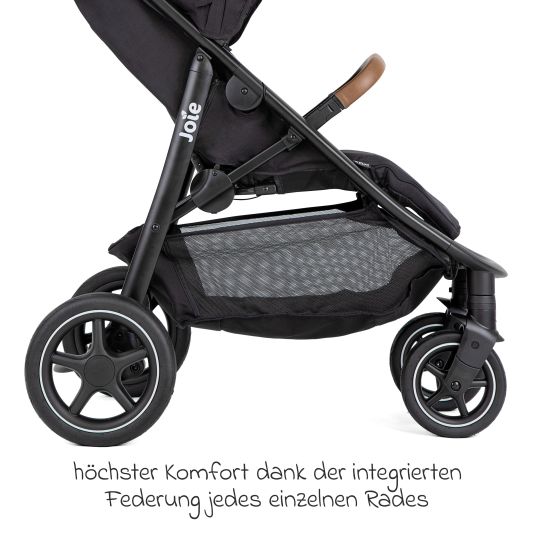 joie 4in1 Kombi-Kinderwagen-Set Mytrax Pro bis 22 kg belastbar mit Babywanne Ramble, Babyschale Pebble Pro, Isofix-Basis, Activity-Trapez, Schmusetuch, Greifling, Adapter & Zubehörpaket - Shale