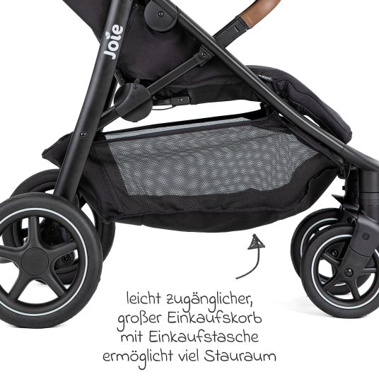 joie 4in1 Kombi-Kinderwagen-Set Mytrax Pro bis 22 kg belastbar mit Babywanne Ramble, Babyschale Pebble Pro, Isofix-Basis, Activity-Trapez, Schmusetuch, Greifling, Adapter & Zubehörpaket - Shale