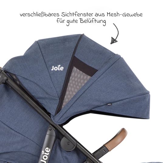 joie 4in1 Kombi-Kinderwagen-Set Mytrax Pro bis 22 kg belastbar mit Babywanne Ramble, Babyschale Pebble Pro, Isofix-Basis, Activity-Trapez, Schmusetuch, Greifling, Adapter & Zubehörpaket - Blueberry