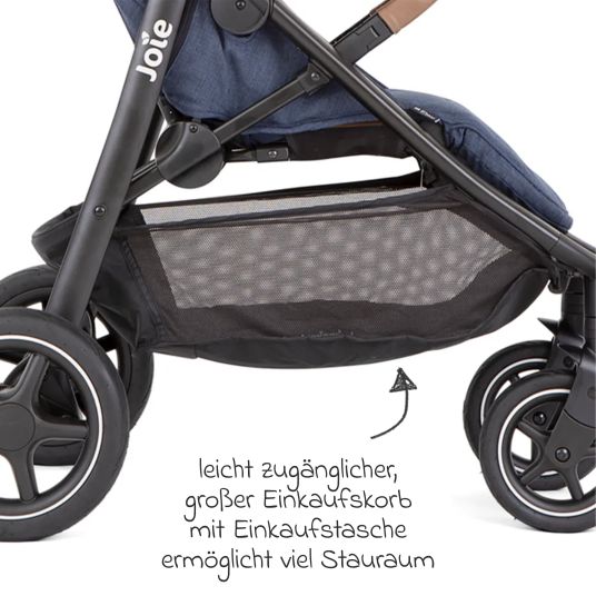 joie 4in1 Kombi-Kinderwagen-Set Mytrax Pro bis 22 kg belastbar mit Babywanne Ramble, Babyschale Pebble Pro, Isofix-Basis, Activity-Trapez, Schmusetuch, Greifling, Adapter & Zubehörpaket - Blueberry