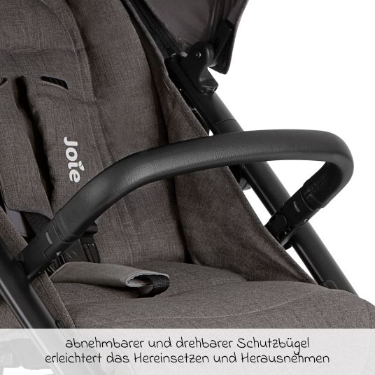 joie 4in1 Kombi-Kinderwagen-Set Mytrax Pro bis 22 kg belastbar mit Babywanne Ramble, Babyschale Pebble Pro, Isofix-Basis, Activity-Trapez, Schmusetuch, Greifling, Adapter & Zubehörpaket - Thunder