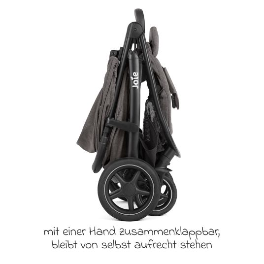 joie 4in1 Kombi-Kinderwagen-Set Mytrax Pro bis 22 kg belastbar mit Babywanne Ramble, Babyschale Pebble Pro, Isofix-Basis, Activity-Trapez, Schmusetuch, Greifling, Adapter & Zubehörpaket - Thunder