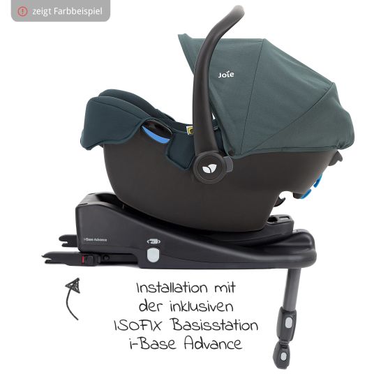 joie 4in1 baby carriage set Mytrax Pro up to 22 kg load capacity with telescopic push bar, cup holder, i-Snug 2 infant car seat, Ramble carrycot, adapter, Isofix base & accessories package - Shale