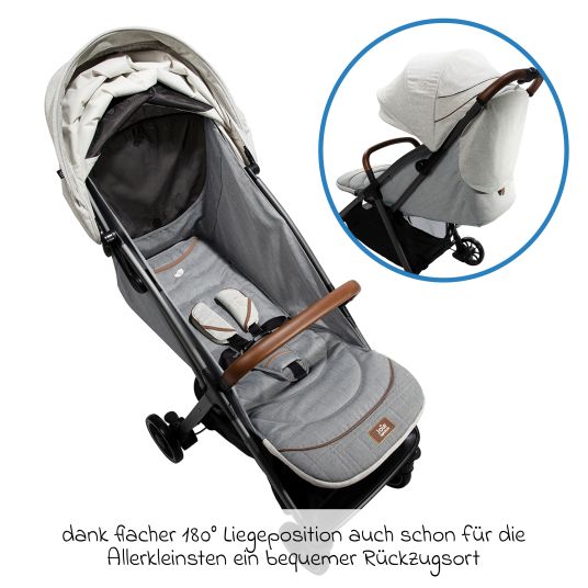 joie 4in1 baby carriage set Parcel up to 22 kg load capacity with reclining function, i-Level-Recline infant car seat, Ramble XL carrycot, adapter, Isofix base, transport bag & accessories package - Signature - Oyster