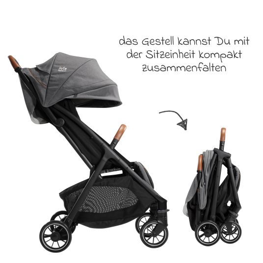 joie 4in1 baby carriage set Parcel up to 22 kg load capacity with reclining function, i-Level-Recline infant car seat, Ramble XL carrycot, adapter, Isofix base, transport bag & accessories package - Signature - Carbon
