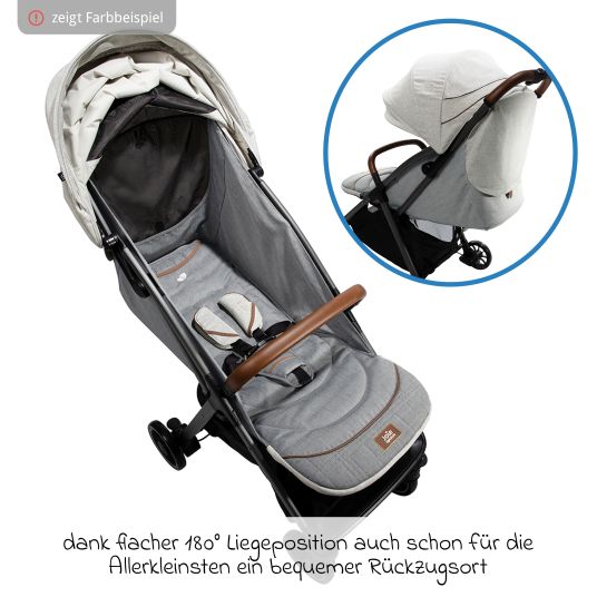 joie 4in1 baby carriage set Parcel up to 22 kg load capacity with reclining function, i-Level-Recline infant car seat, Ramble XL carrycot, adapter, Isofix base, transport bag & accessories package - Signature - Carbon