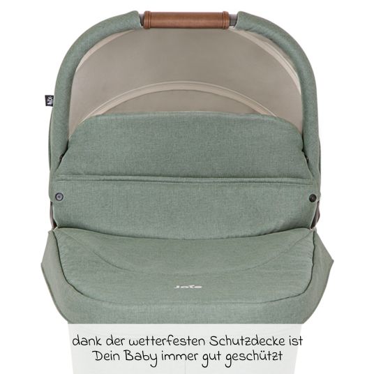 joie 4in1 Kombi-Kinderwagen-Set Versatrax bis 22 kg belastbar mit Babywanne Ramble XL, Babyschale Pebble Pro, Isofix-Basis, Activity-Trapez, Schmusetuch, Greifling, Adapter & Zubehörpaket - Laurel