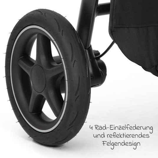 joie 4in1 Kombi-Kinderwagen-Set Versatrax bis 22 kg belastbar mit Babywanne Ramble XL, Babyschale Pebble Pro, Isofix-Basis, Activity-Trapez, Schmusetuch, Greifling, Adapter & Zubehörpaket - Laurel