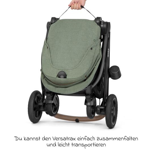 joie 4in1 Kombi-Kinderwagen-Set Versatrax bis 22 kg belastbar mit Babywanne Ramble XL, Babyschale Pebble Pro, Isofix-Basis, Activity-Trapez, Schmusetuch, Greifling, Adapter & Zubehörpaket - Laurel