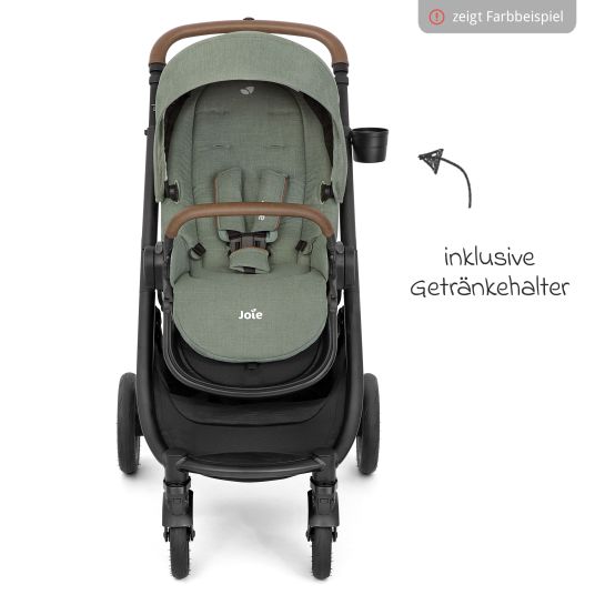 joie 4in1 Versatrax baby carriage set for baby carriages up to 22 kg with Ramble XL carrycot, Pebble Pro infant car seat, Isofix base, activity harness, cuddly toy, grasping toy, adapter & accessory pack - Moonlight