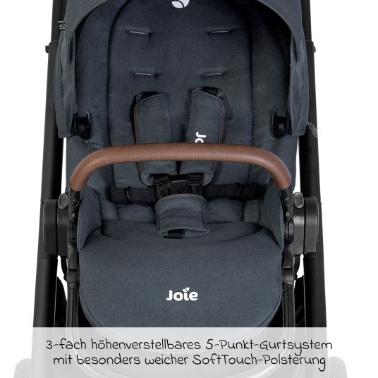 joie 4in1 Versatrax baby carriage set for baby carriages up to 22 kg with Ramble XL carrycot, Pebble Pro infant car seat, Isofix base, activity harness, cuddly toy, grasping toy, adapter & accessory pack - Moonlight