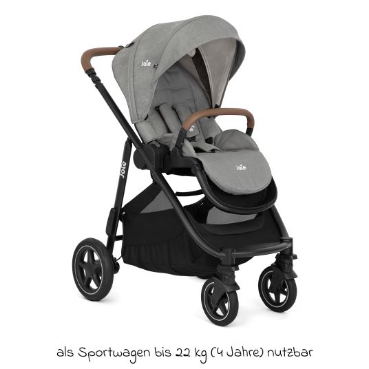 joie Set 4in1 Versatrax per passeggini fino a 22 kg con navicella Ramble XL, seggiolino auto Pebble Pro, base Isofix, trapezio attività, peluche, gioco da afferrare, adattatore e pacchetto accessori - Pebble