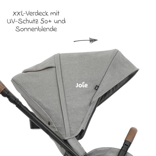 joie Set 4in1 Versatrax per passeggini fino a 22 kg con navicella Ramble XL, seggiolino auto Pebble Pro, base Isofix, trapezio attività, peluche, gioco da afferrare, adattatore e pacchetto accessori - Pebble