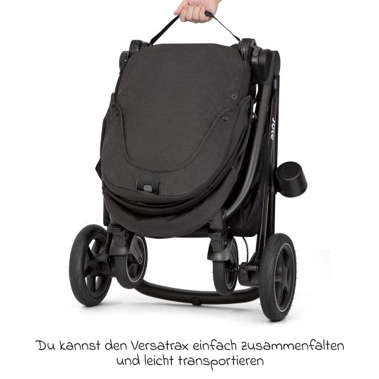 joie 4in1 Kombi-Kinderwagen-Set Versatrax bis 22 kg belastbar mit Babywanne Ramble XL, Babyschale Pebble Pro, Isofix-Basis, Activity-Trapez, Schmusetuch, Greifling, Adapter & Zubehörpaket - Shale