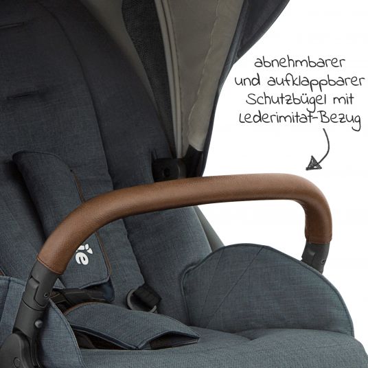 joie 4in1 Kombi-Kinderwagen-Set Versatrax bis 22 kg belastbar - umsetzbare Sitzeinheit, Babywanne Ramble XL, Babyschale i-Snug 2, Adapter, Isofix-Basis & Zubehör Paket - Lagoon